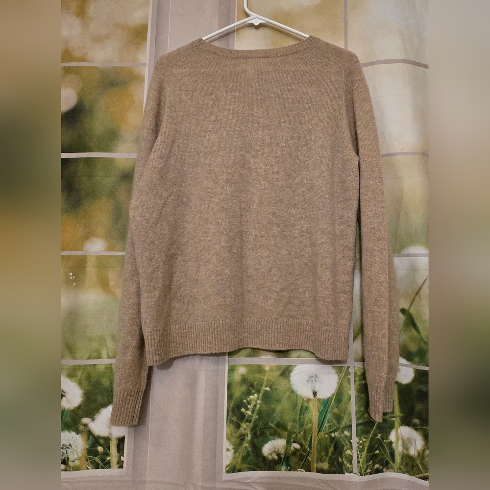 Caslon Cashmere Crewneck Sweater NWT $129 Size XL Tan Camel Dark Heather - Picture 4 of 5